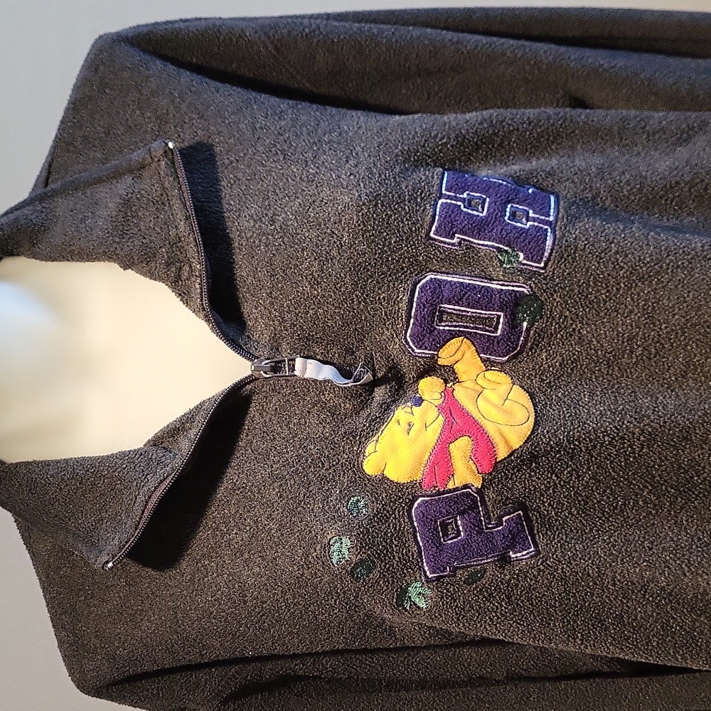 Disney Pooh fleece-like top, size 1X, grey - Picture 1 of 15
